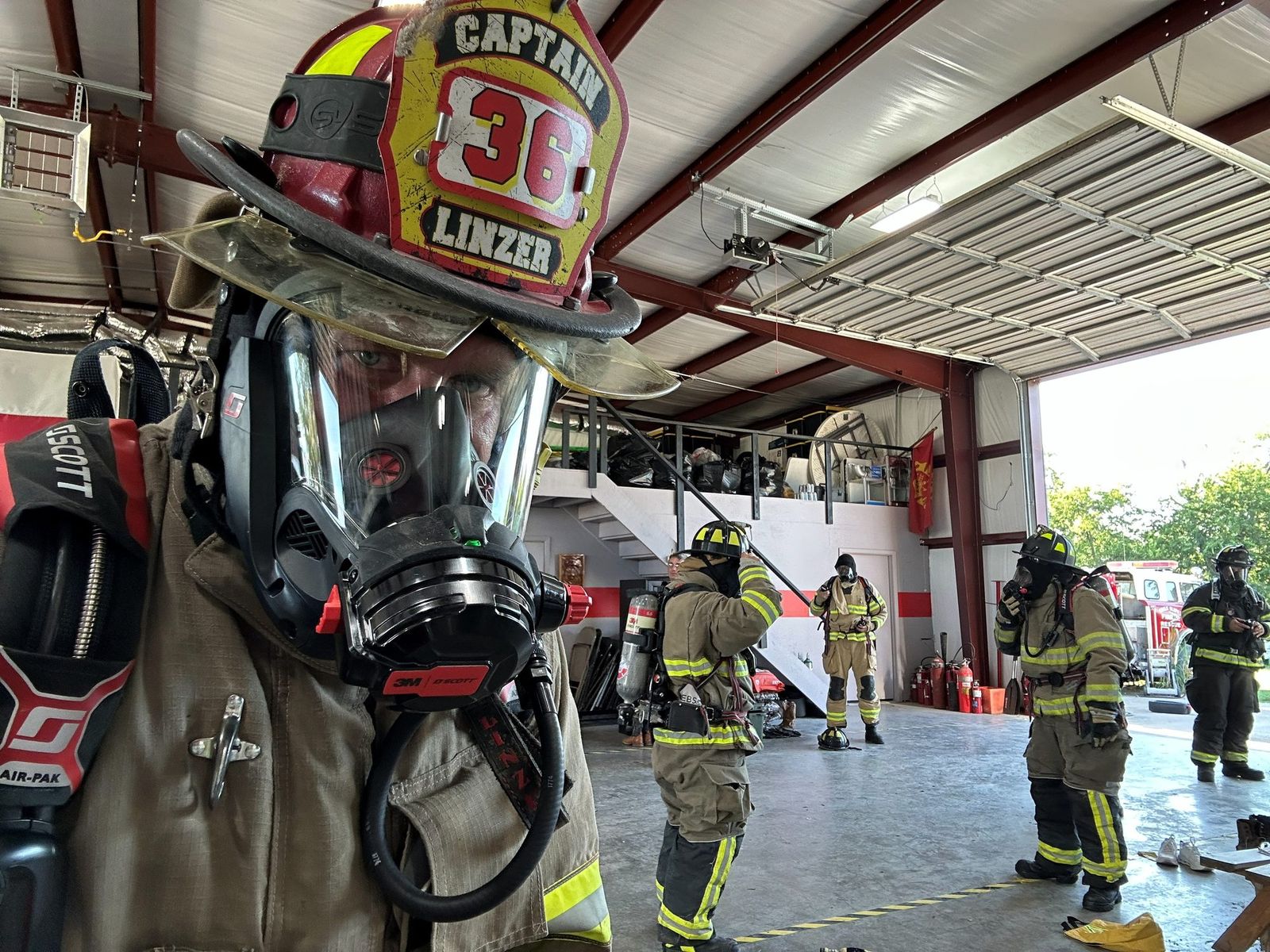 Captain Linzer masked up before entry
