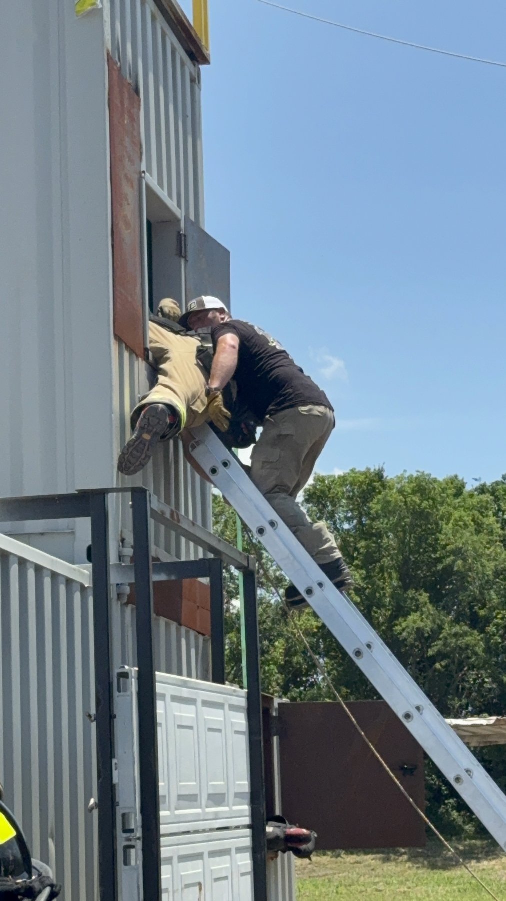 Window bailout and ladder egress drill